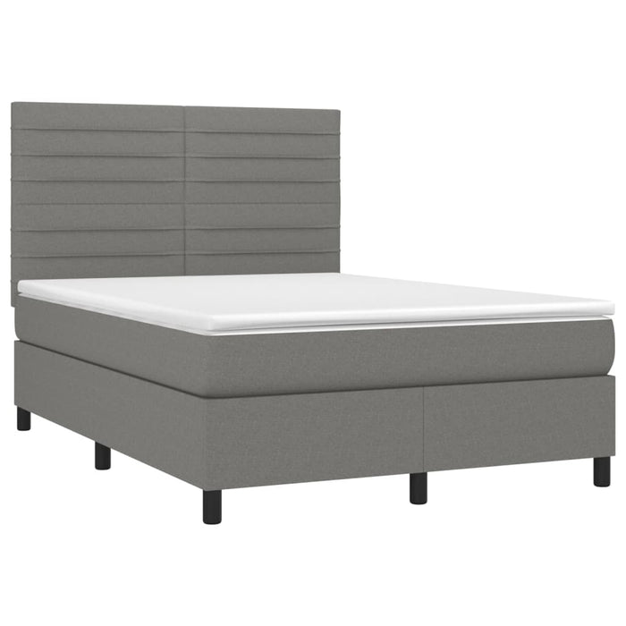 Letto a Molle Materasso e LED Grigio Scuro 140x190cm in Tessutocod mxl 74970