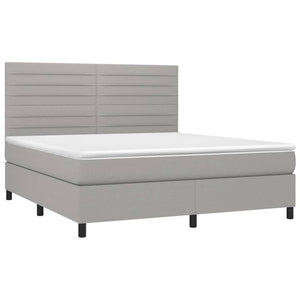 Letto a Molle Materasso e LED Grigio Chiaro 180x200 cm Tessutocod mxl 74979