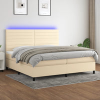 Letto a Molle Materasso e LED bianco 200x200cm in Tessuto cod mxl 61251
