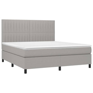 Letto a Molle Materasso e LED Grigio Chiaro 180x200 cm Tessutocod mxl 74990