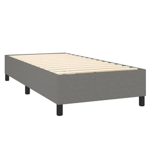 Letto a Molle Materasso e LED Grigio Scuro 100x200cm in Tessuto 3135094