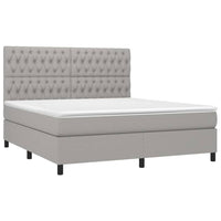 Letto a Molle Materasso e LED Grigio Chiaro 180x200 cm Tessuto 3135133