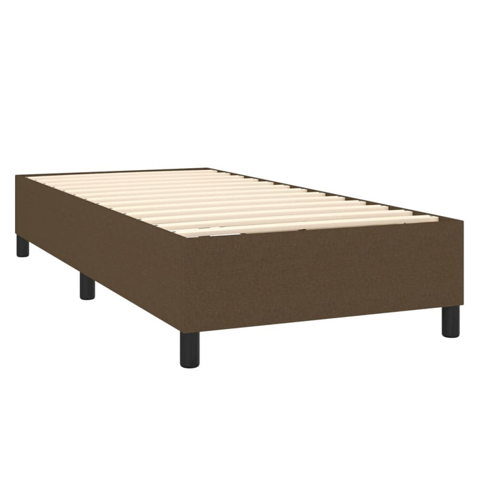 Letto a Molle Materasso e LED Marrone Scuro 90x190cm in Tessuto cod mxl 34636
