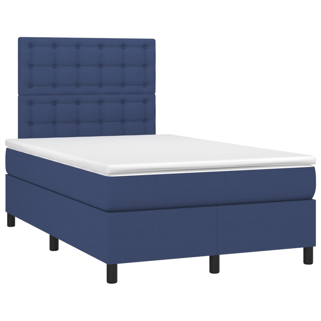Letto a Molle con Materasso e LED Blu 120x200cm in Tessuto 3135187