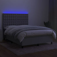 Letto a Molle Materasso e LED Grigio Chiaro 140x200 cm Tessuto cod mxl 37313