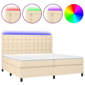 Letto a Molle Materasso e LED bianco 200x200cm in Tessuto cod mxl 59835