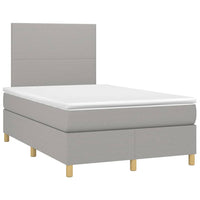 Letto a Molle Materasso e LED Grigio Chiaro 120x200 cm Tessuto cod mxl 63371