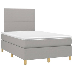 Letto a Molle Materasso e LED Grigio Chiaro 120x200 cm Tessuto cod mxl 63371