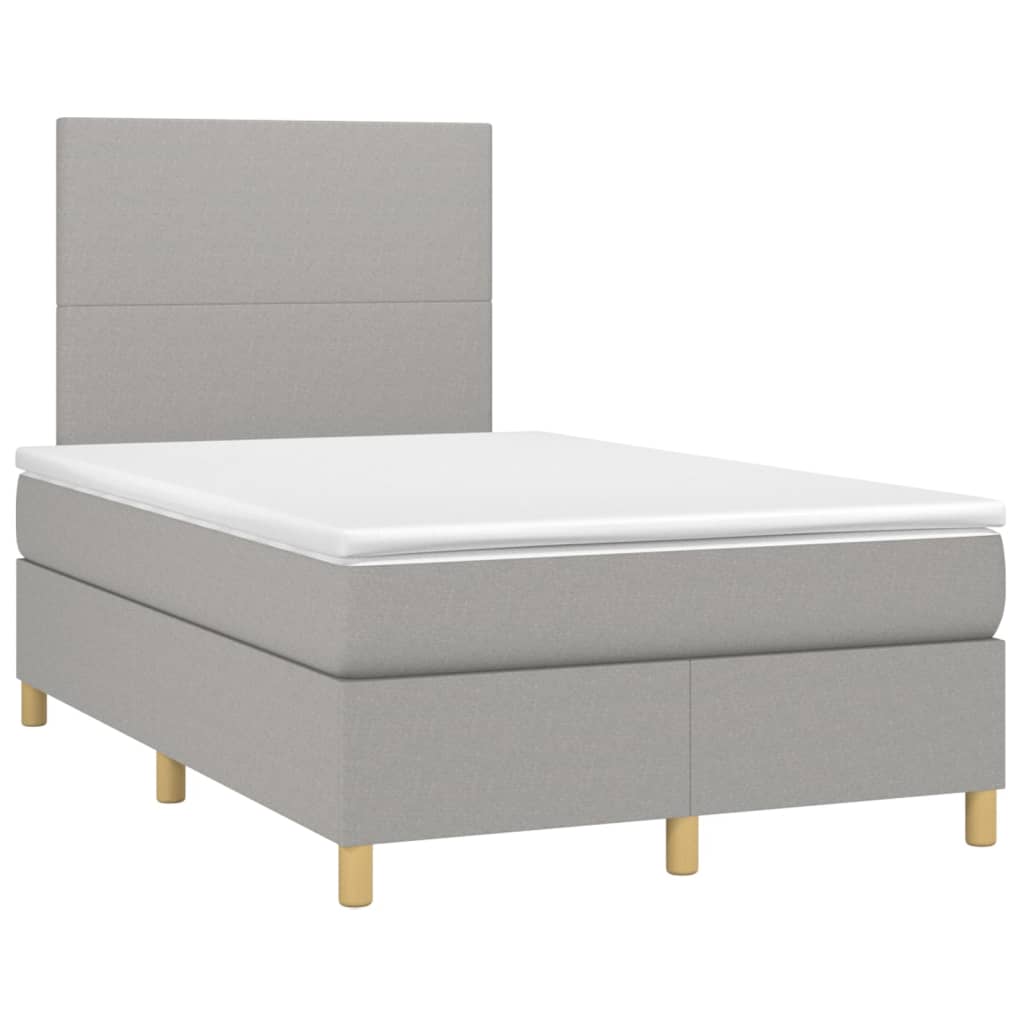 Letto a Molle Materasso e LED Grigio Chiaro 120x200 cm Tessuto 3135261