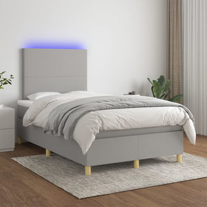 Letto a Molle Materasso e LED Grigio Chiaro 120x200 cm Tessuto cod mxl 63371