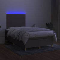 Letto a Molle con Materasso e LED Tortora 120x200cm in Tessuto cod mxl 59322