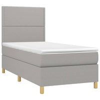 Letto a Molle Materasso e LED Grigio Chiaro 90x190 cm Tessuto 3135317