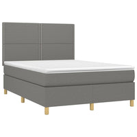 Letto a Molle Materasso e LED Grigio Scuro 140x200cm in Tessutocod mxl 123368