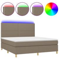 Letto a Molle con Materasso e LED Tortora 160x200 cm in Tessutocod mxl 75022