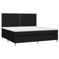 Letto a Molle Materasso e LED Nero 200x200cm in Tessuto 3135383