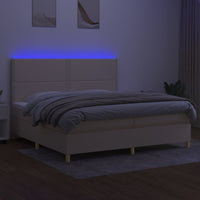 Letto a Molle Materasso e LED bianco 200x200cm in Tessuto cod mxl 58274