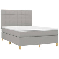 Letto a Molle Materasso e LED Grigio Chiaro 140x200 cm Tessuto 3135437