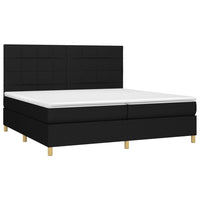 Letto a Molle Materasso e LED Nero 200x200cm in Tessuto 3135463