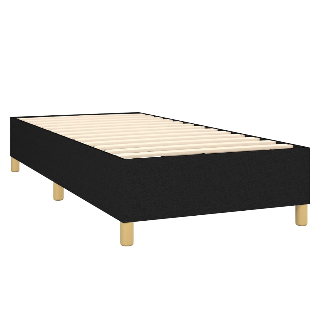 Letto a Molle con Materasso e LED-Struttura Letto con Materasso Nero 80x200 cm in Tessuto 690148