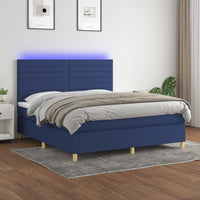 Letto a Molle con Materasso e LED Blu 160x200 cm in Tessutocod mxl 122954