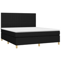 Letto a Molle con Materasso e LED Nero 160x200 cm in Tessuto 3135607