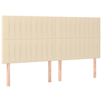 Letto a Molle con Materasso e LED Crema 160x200 cm in Tessuto 3135610