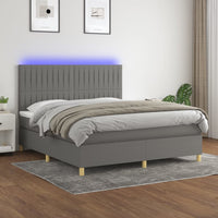 Letto a Molle Materasso e LED Grigio Scuro 180x200cm in Tessutocod mxl 122971
