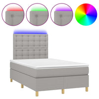 Letto a Molle Materasso e LED Grigio Chiaro 120x200 cm Tessuto 3135741