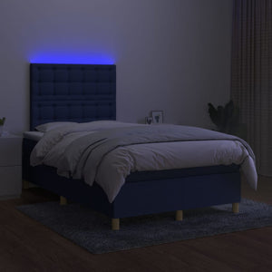 Letto a Molle con Materasso e LED Blu 120x200cm in Tessuto 3135747