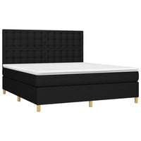 Letto a Molle con Materasso e LED Nero 180x200cm in Tessuto 3135775