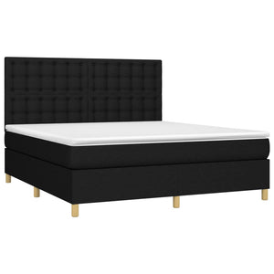 Letto a Molle con Materasso e LED Nero 180x200cm in Tessuto 3135775