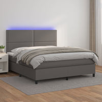 Giroletto Molle con Materasso e LED Grigio 140x190cm Similpelle 3135883