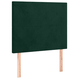 Letto a Molle con Materasso e LED-Struttura Letto con Materasso Verde Scuro 90x190 cm Velluto 882283