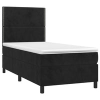 Letto a Molle con Materasso e LED-Struttura Letto con Materasso Nero 80x200 cm in Velluto 619284