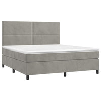 Letto a Molle Materasso e LED Grigio Chiaro 180x200 cm Velluto 3136077