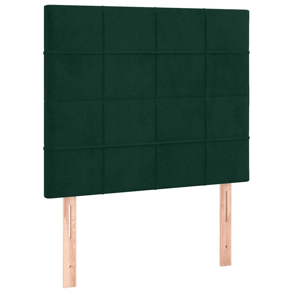 Letto a Molle con Materasso e LED-Struttura Letto con Materasso Verde Scuro 80x200cm Velluto 397110
