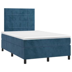 Letto a Molle con Materasso e LED Blu Scuro 120x200cm 3136117