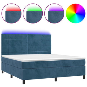 Letto a Molle con Materasso e LED Blu Scuro 160x200 cmcod mxl 99086