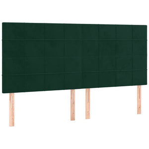 Letto a Molle con Materasso e LED Verde Scuro 200x200cm Velluto 3136146
