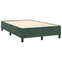 Letto a Molle con Materasso e LED Verde Scuro 120x200cm Velluto