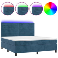 Letto a Molle con Materasso e LED Blu Scuro 180x200 cmcod mxl 123045