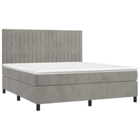 Letto a Molle Materasso e LED Grigio Chiaro 180x200 cm Vellutocod mxl 123041