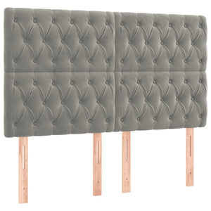 Letto a Molle Materasso e LED Grigio Chiaro 180x200 cm Velluto 3136317