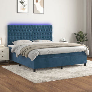 Letto a Molle con Materasso e LED Blu Scuro 180x200 cmcod mxl 75131