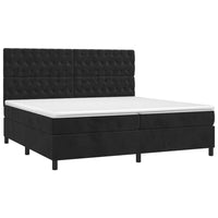 Letto a Molle con Materasso e LED Nero 200x200 cm in Velluto 3136325