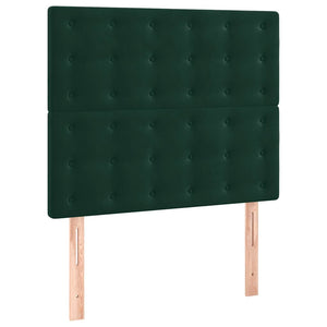 Letto a Molle con Materasso e LED-Struttura Letto con Materasso Verde Scuro 90x190 cm Velluto 234469