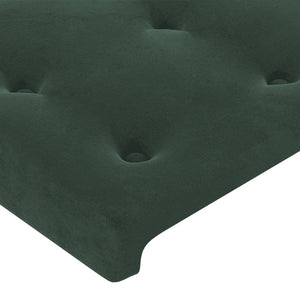 Letto a Molle con Materasso e LED-Struttura Letto con Materasso Verde Scuro 90x200cm Velluto 346075