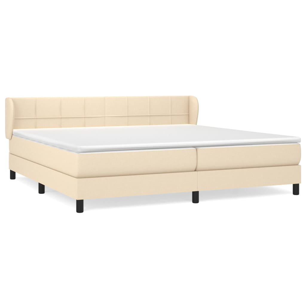Giroletto a Molle con Materasso Crema 200x200 cm in Tessuto 3126274