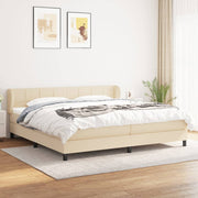 Giroletto a Molle con Materasso Crema 200x200 cm in Tessuto 3126274