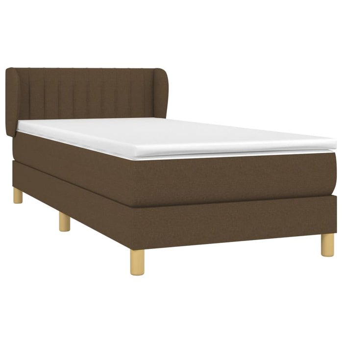 Giroletto a Molle con Materasso-Struttura Letto con Materasso Marrone Scuro 90x200 cm Tessuto 453041